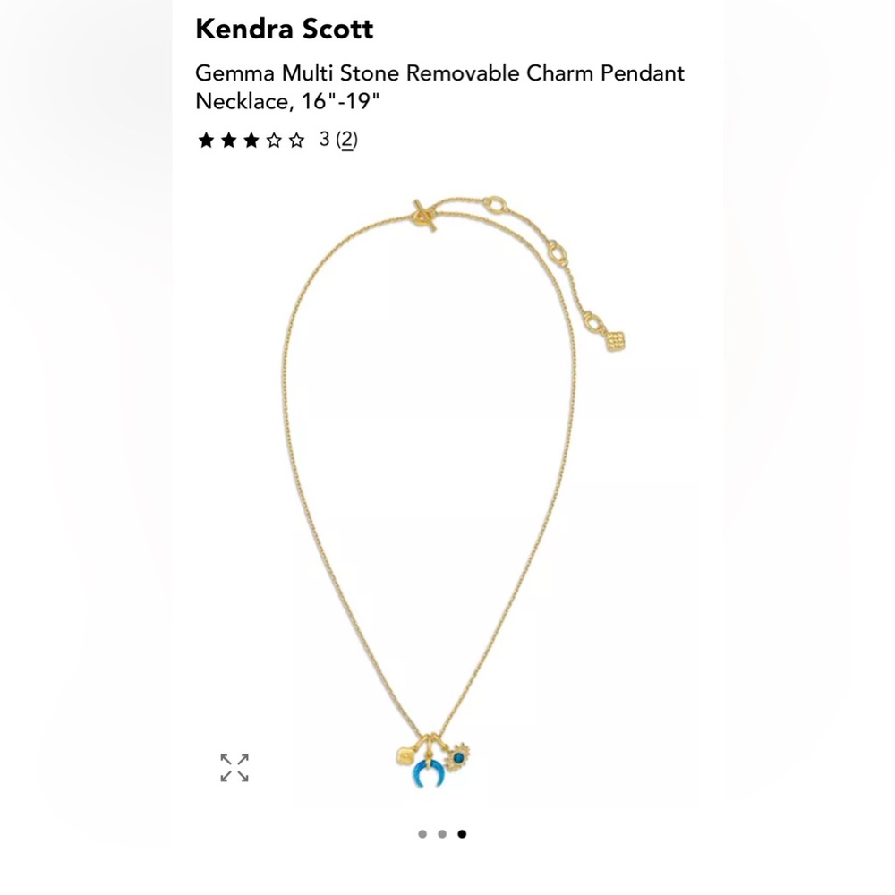 Kendra Scott Gold Necklace with Blue and Gold Charms